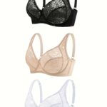 Set van drie damesbh's met beugel
