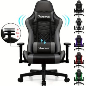 Een comfortabele gamingstoel met verstelbaar lendenkussen