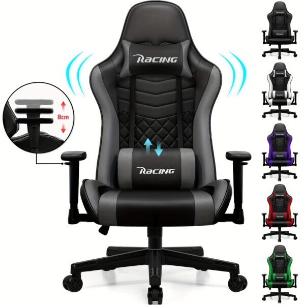 Een comfortabele gamingstoel met verstelbaar lendenkussen