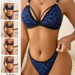 Set van 8 damesbh's met een trendy luipaarddesign