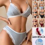 16-delige Sexy Deep-V Elegante Kanten Dames BH Set Verstelbare Bandjes