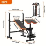 6-in-1 Verstelbare Gewichtbank met Squat Rack