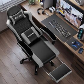 Gronfont Gamingstoel met Voetensteun, Schommelfunctie tot 155°