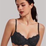 MELENECA Dames Plus Size Doorzichtige Balconette Push-Up BH