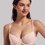MELENECA Dames Plus Size Doorzichtige Balconette Push-Up BH