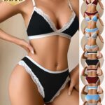 16-delige Sexy Deep-V Elegante Kanten Dames BH Set Verstelbare Bandjes