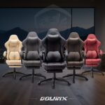 Gamingstoel in race-stijl met lendensteun en een gewichtscapaciteit van 181,44 kg