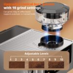 De 20Bar espressomachine is uitgerust met een conische molen