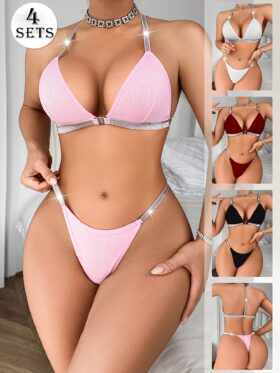 4 Sets Sexy Naadloze Dames Lingerie Set
