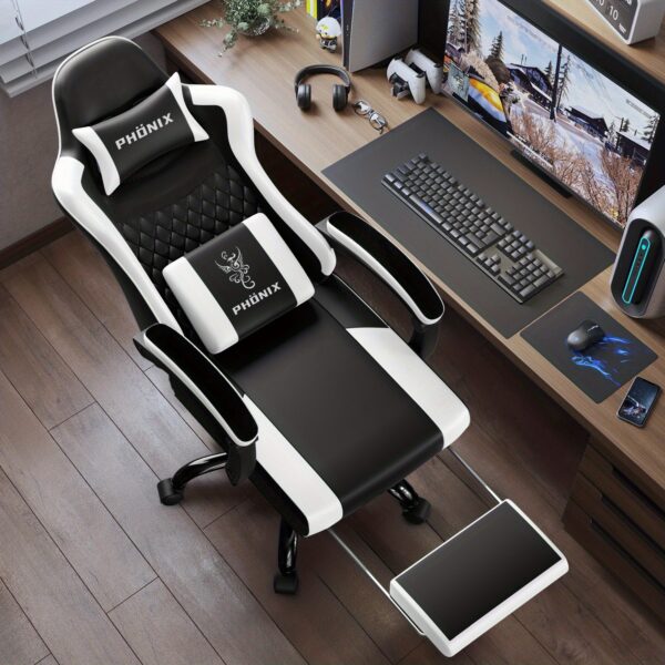 Gronfont Gamingstoel met Voetensteun, Schommelfunctie tot 155°