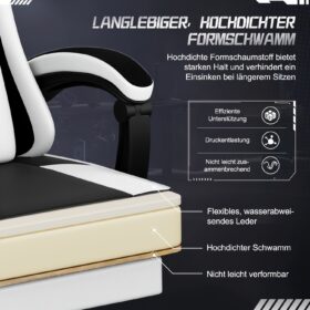 Gronfont Gamingstoel met Voetensteun, Schommelfunctie tot 155°