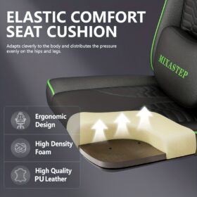 Een ergonomische gamingstoel met verstelbare rugleuning