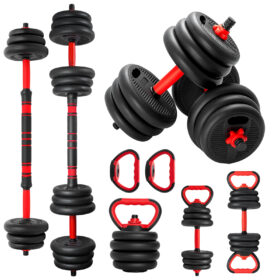 4-in-1 Verstelbare Dumbbell Set met Kettlebell