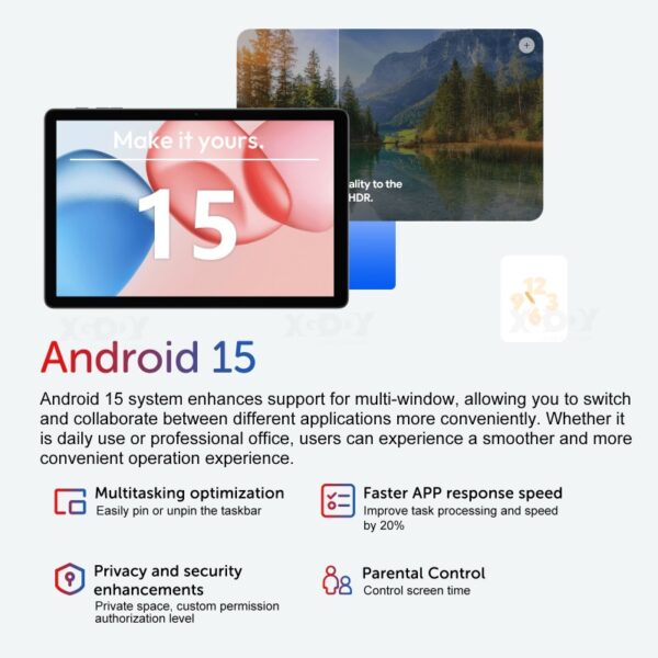 XGODY 2025 Android 15 Nieuwe 2-in-1 Tablet