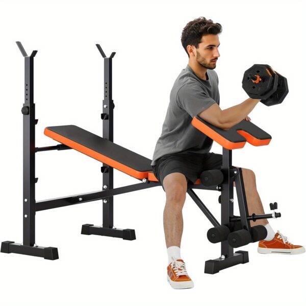 6-in-1 Verstelbare Gewichtbank met Squat Rack