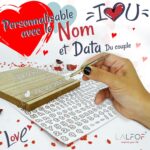 3D-handvormende set voor koppels met naam, datum en houten sokkel