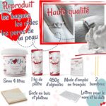 3D-handvormende set voor koppels met naam, datum en houten sokkel