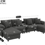 U/L modulaire hoekbank met bluetooth-luidspreker, console en draadloos en USB-opladen