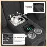 U/L modulaire hoekbank met bluetooth-luidspreker, console en draadloos en USB-opladen