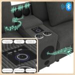 U/L modulaire hoekbank met bluetooth-luidspreker, console en draadloos en USB-opladen