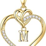 Hartvormige halsketting voor dames, zilver-goud