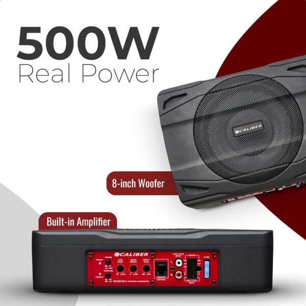Caliber BC120US Actieve subwoofer voor auto, 500 W