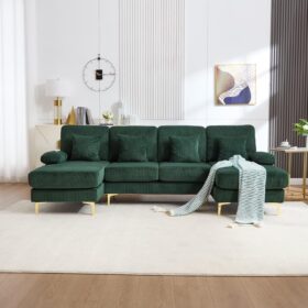 Hoekbank 4-zits in U-vorm met verstelbare led, USB-C-aansluitingen