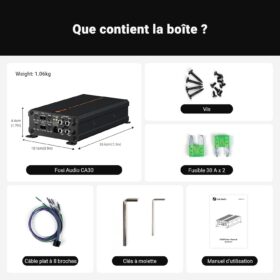 Fosi Audio CA30 4-kanaals klasse D-versterker voor auto